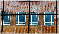 Distorted reflections of windows in a window!