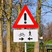 Warning: meeting of bikes and pedestrians