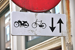 Old bicycle & moped sign