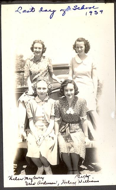 Betty Parkes and friends celebrate the end of the school year in the Vintage Photos Theme Park