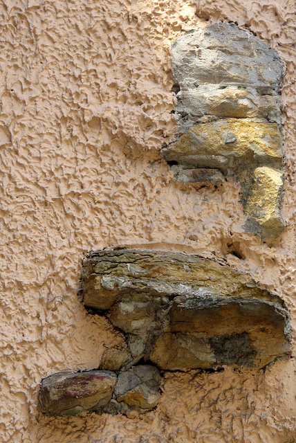 Vieilles pierres surnageant, à Lyon, quartier de la Presqu'Ile, Rhône, France