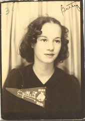 Fourteen-year-old Betty at the fair, 1938