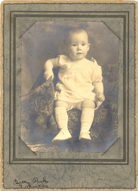 Betty Parkes, 9 months, April, 1925, near Nashville, TN.