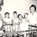 Neighbors and kids, summer, 1950, Ricky, Alice and Karen center.