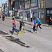 Skaters crossing the road