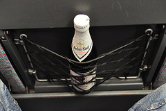 Beer-holding net in a German train