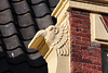 Bird ornament on a house on the Breestraat in Leiden, the Netherlands