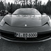 Ferrari in black and white