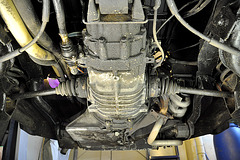 Rear-placed engine and gearbox of a Volkswagen Transporter bus