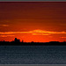 Langstone Harbour sunset and Portsmouth skyline