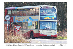 Brighton & Hove Buses 902 Fanny Burney - Seven Sisters Country Park - Exceat - 14.1.2014