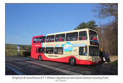 Brighton & Hove Buses 911 William Lillywhite - Seven Sisters Country Park - Exceat - 14.1.2014
