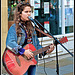 Busking........this very young lady had a gorgeous voice!