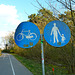 Combination path for old-fashioned bike and old-fashioned gentleman and child
