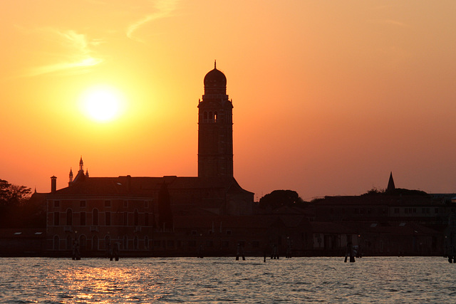 Venice at sunset.