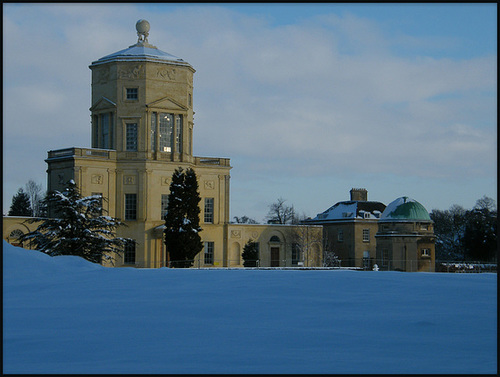 observatory in the snow