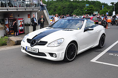 Mercedes-Benz with racing stripe