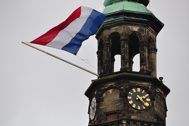 Leiden’s Relief – Dutch flag on the tower of City Hall