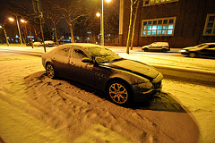 Italian car in the snow