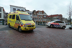 Ambulance and police car