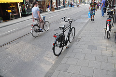 Bicycle parked on the street in the Utrechtsestraat