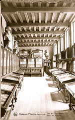 Old postcards of Museum Plantin Moretus – Hall of the Copper Plates