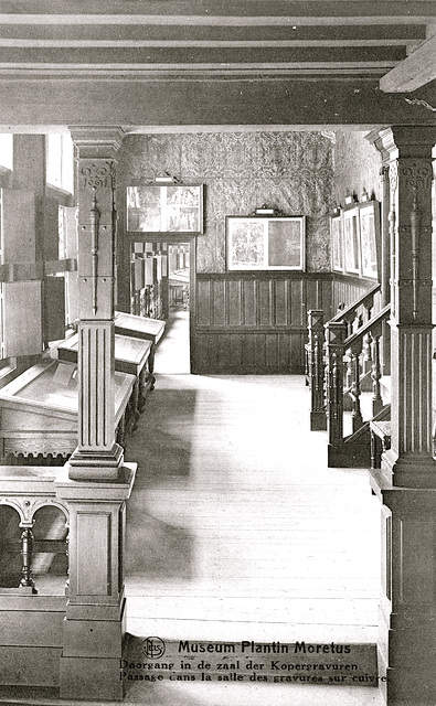 Old postcards of Museum Plantin Moretus – Passage in the Hall of the Copper Engravings