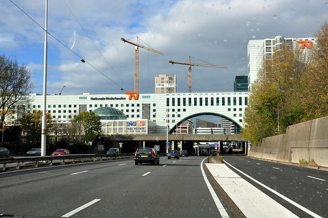 Entering The Hague on the A12 motorway
