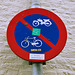 Old sign "No parking for bikes and mopeds"