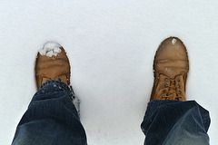 My feet in the snow