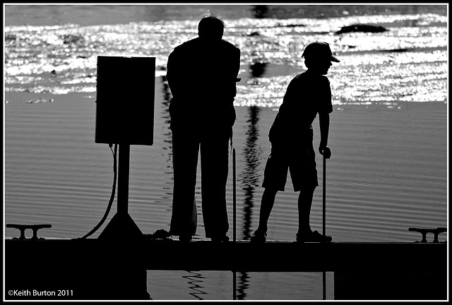 Man and boy in silhouette
