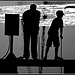 Man and boy in silhouette