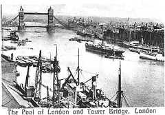 Old postcards of London – The Pool of London and Tower Bridge