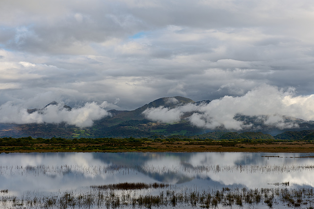 Low clouds and reflections
