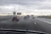 Heavy rain on the A4 highway
