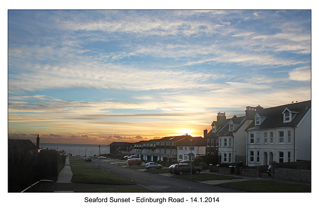Seaford sunset -Edinburgh Road - 14.1.2014