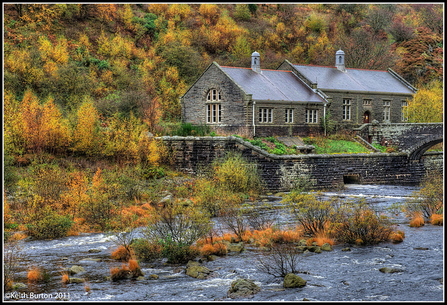 Autumn colours at the Caban Coch dam