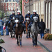 Eviction of squatters out of a building in Leiden – Police on horseback