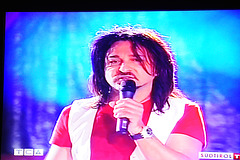 Italian singer on the television