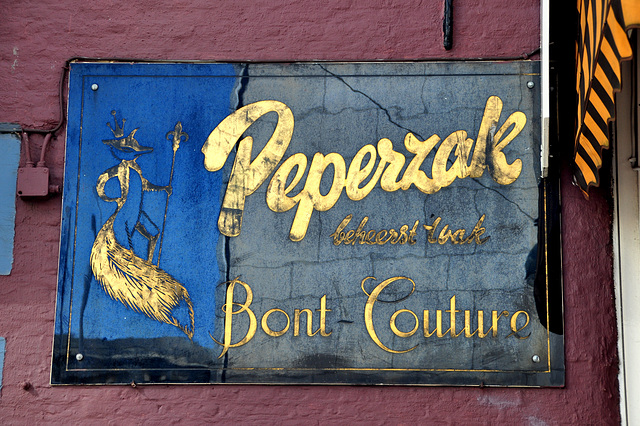 Old sign for Peperzak fur store