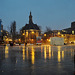 Spui Square in The Hague in the rain