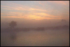 misty dawn on the river
