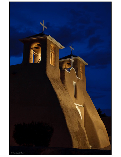 St. Francis Church Belfry at Twilight - Taos, New Mexico
