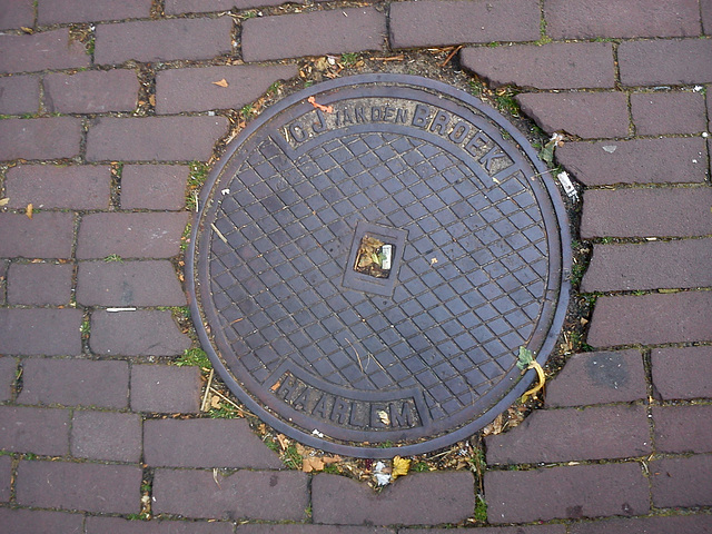 Manhole cover of C.J. van den Broek of Haarlem
