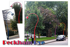 Flower shaped street-lights - Peckham Rye - London - 23.9.2013