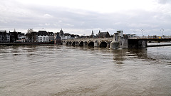 The river Meuse at high level in Maastricht