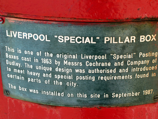 Special Pillar Box Label