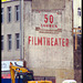 Old advertisement for a movie theater (Reeperbahn, Hamburg St. Pauli)
