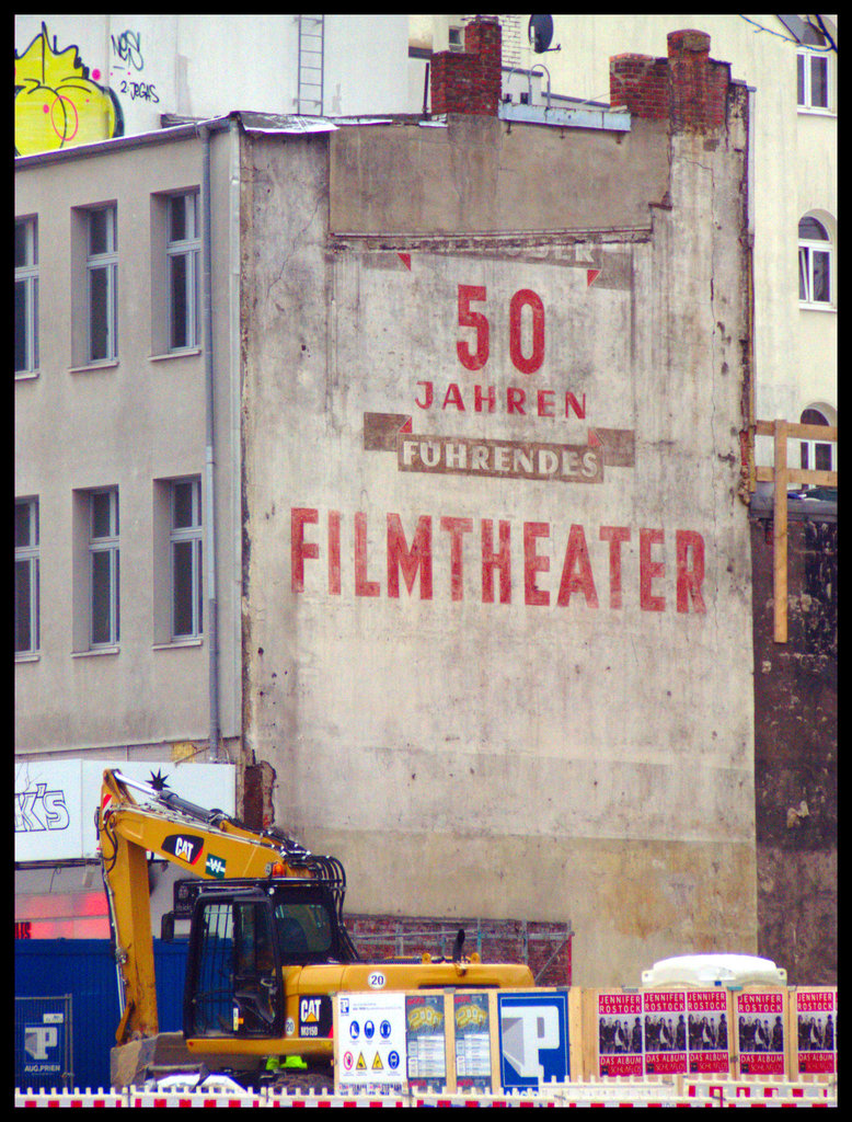 Old advertisement for a movie theater (Reeperbahn, Hamburg St. Pauli)