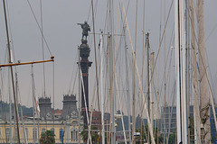 Columbus through the masts